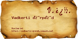 Vadkerti Árpád névjegykártya